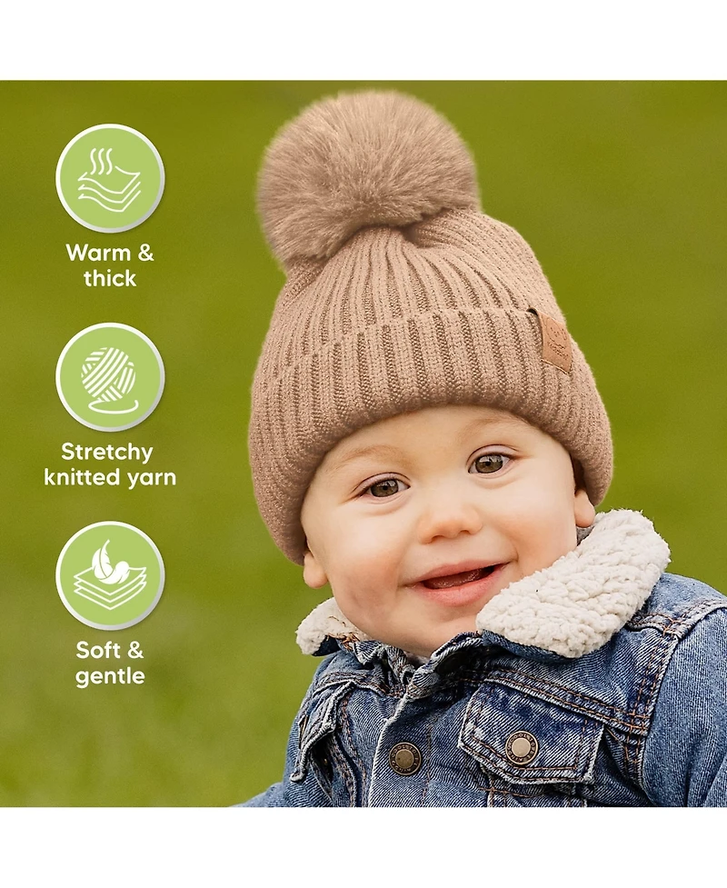 KeaBabies 2pk Baby Hats, Beanies, Newborn Hats for Girls, Boys, Winter Hat, 0-6 Months Infant Hat