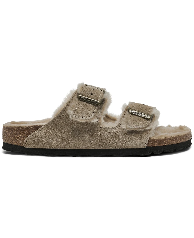 Birkenstock Women's Arizona Shearling Suede Leather Sandals from Finish Line