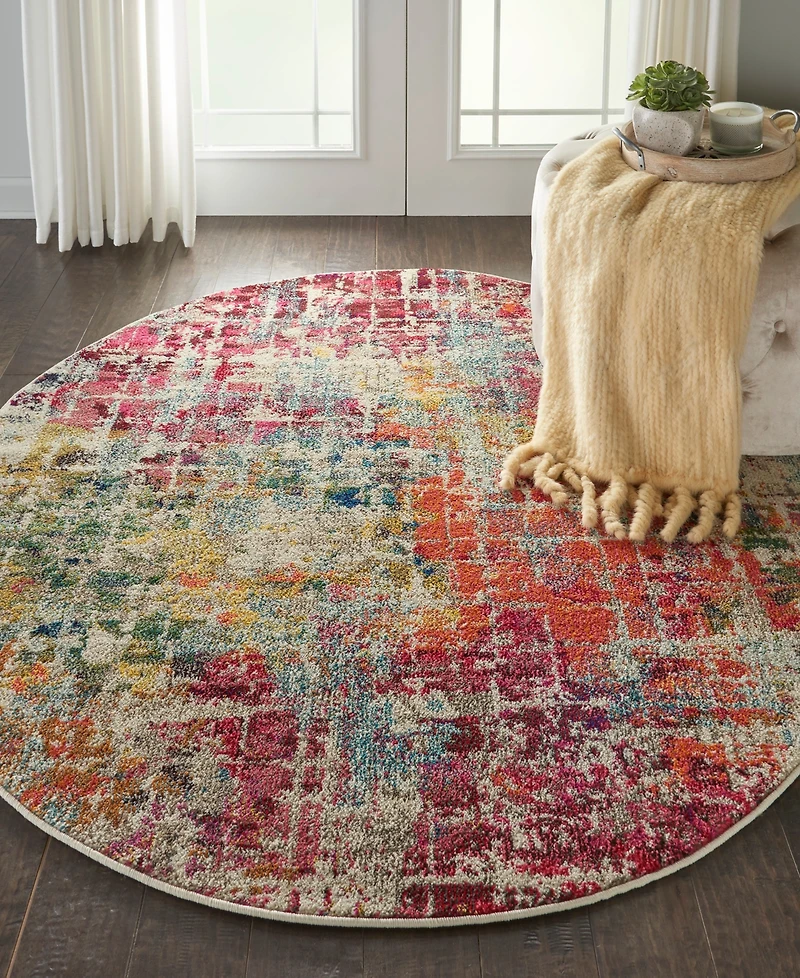 Nourison Home Celestial CES13 5'3"x5'3" Round Area Rug