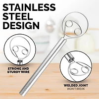 Zulay Kitchen Stainless Steel Danish Whisk for Cooking with Dough Hook
