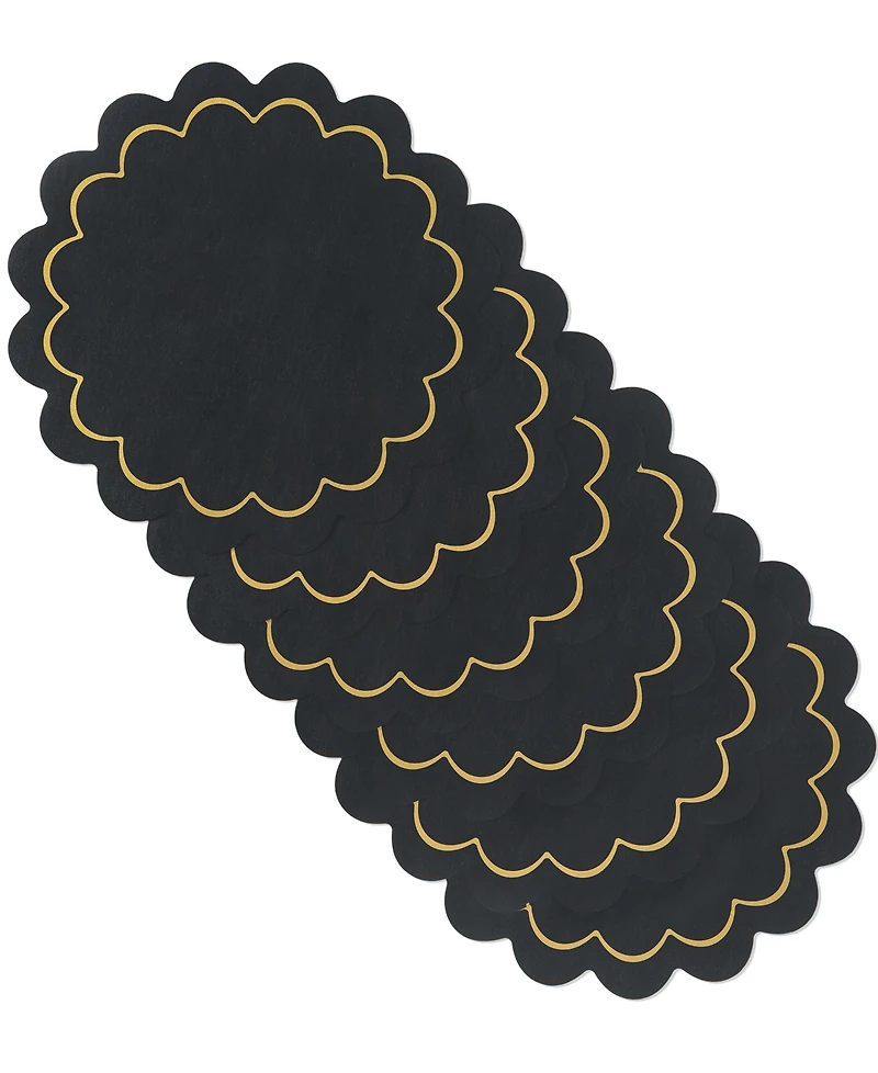 kate spade new york Scallop Edge 15" Round Reversible Placemats, Set of 6