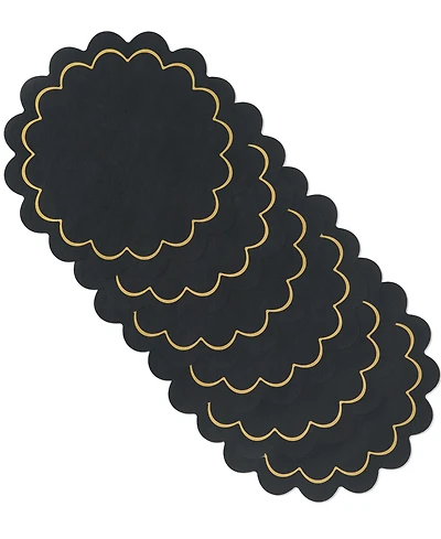 kate spade new york Scallop Edge 15" Round Reversible Placemats, Set of 6