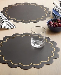 kate spade new york Scallop Edge 15" Round Reversible Placemats, Set of 6