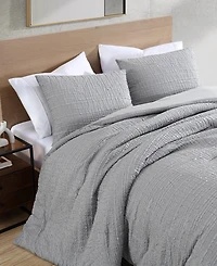 Kenneth Cole New York Serenity Wavy Lines Embossed -Pc. Duvet Cover Set