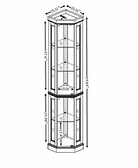 Simplie Fun Lighted Corner Curio Display Case with Led for Collections (Light Oak