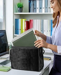 Sorbus Single-Piece Wide Hanging File Organizer Bin Clear Plastic Stackable for Document Storage