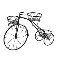 Unho Indoor Outdoor 3 Tiers Iron Garden Flower Stand Bicycle Shape Plant Rack Shelf