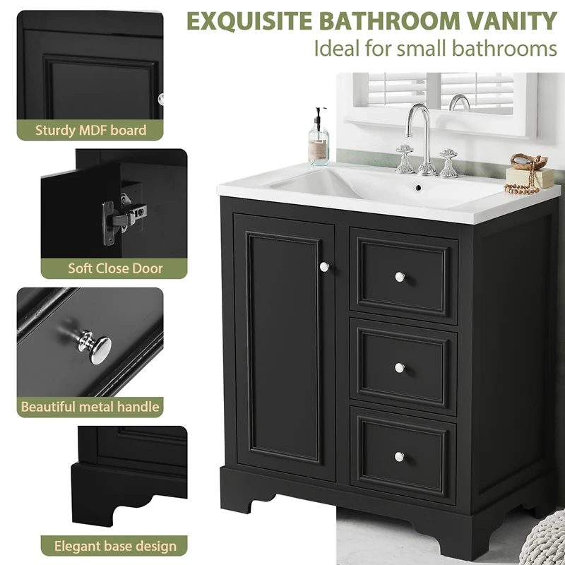 Streamdale 30" Bathroom Vanity Cabinet with Basin