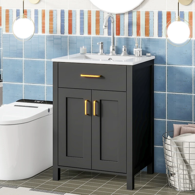 Streamdale 24" Bathroom Vanity Combo with Ceramic Sink