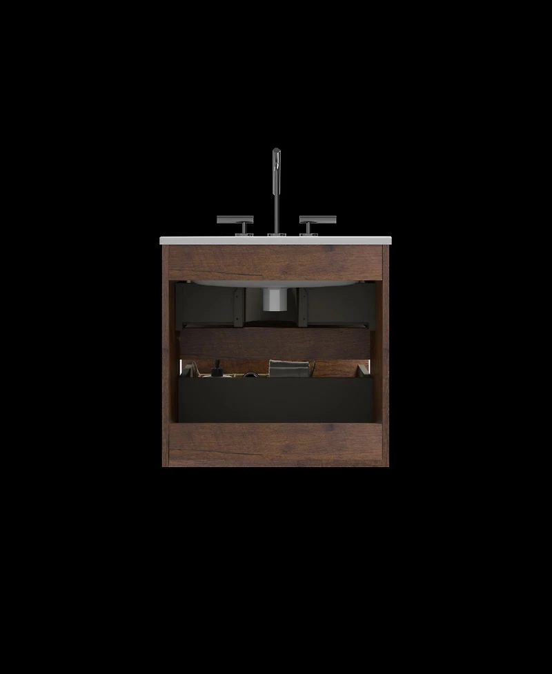 Streamdale 24" Wall Mount Bathroom Vanity with Ceramic Sink