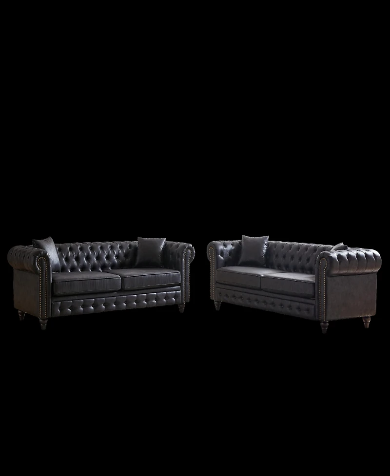 Streamdale Modern Combo Sofa 3+3 Seats with Solid Wood Base