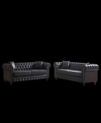 Streamdale Modern Combo Sofa 3+3 Seats with Solid Wood Base