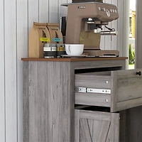 Farmhouse Barn Door Accent Cabinet, Kitchen Sideboard Storage Cabinet with Double Doors, Drawer, and Adjustable Shelf for Bedroom, Living Room, Gray