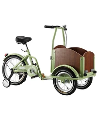 Streamdale Furniture Foldable Tricycle for Kids Ages 6-12,Mini Cargo Bike, Pet Bike, Reverse Tricycle, Outdoor Parent-Child Bike for travel, With Carg