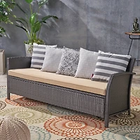 Elegant And Durable Wicker 3-Seater Sofa For Outdoor Comfort