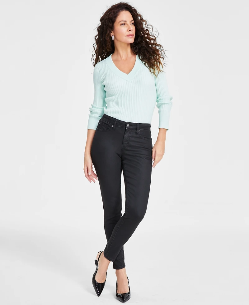 I.n.c. International Concepts Women's Mid-Rise Coated Skinny Jeans, Exclusively at Macy's