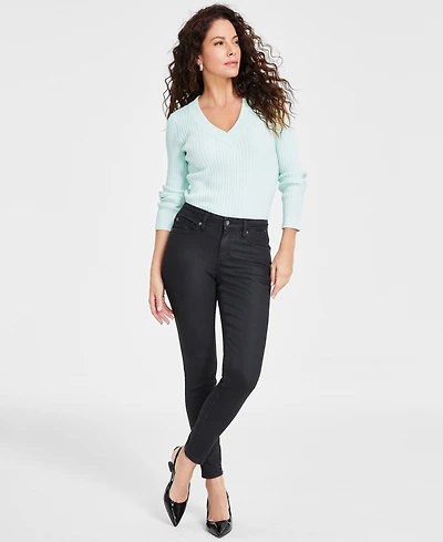 I.n.c. International Concepts Women's Mid-Rise Coated Skinny Jeans, Exclusively at Macy's