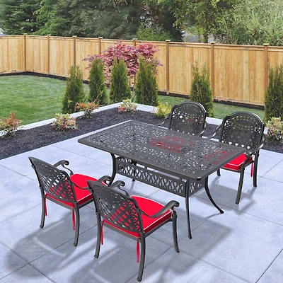 Streamdale 5-Piece Cast Aluminum Patio Set with Assorted Cushions