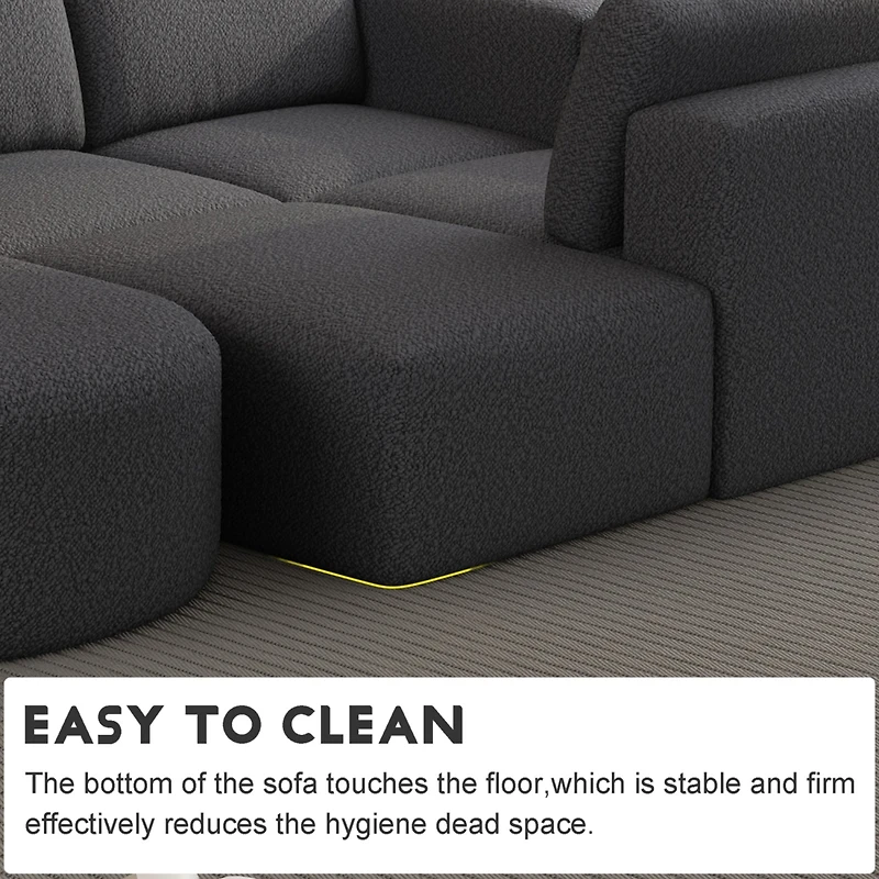 Streamdale Furniture 104.3270.86 Modular Sectional Sofa Sleeper Couch, Sectional Sofa with Chaise and Ottoman, Convertible U Shaped Modular Sofa Set.