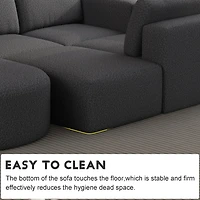 Streamdale Furniture 104.3270.86 Modular Sectional Sofa Sleeper Couch, Sectional Sofa with Chaise and Ottoman, Convertible U Shaped Modular Sofa Set.