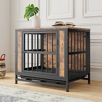 Streamdale Rustic Brown Dog Crate Table (27.48")