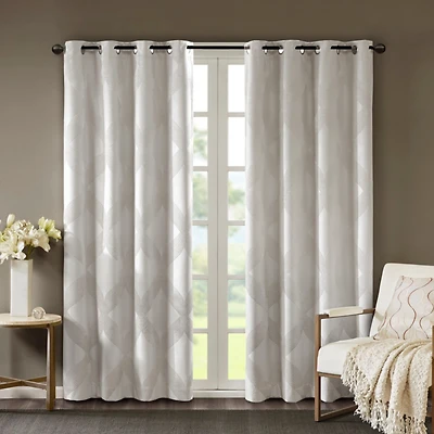 Streamdale Ogee Knitted Jacquard Total Blackout Curtain Panel(Only 1 Pc Panel)