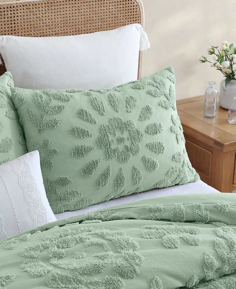 Peri Home Chenille Laurel 3-Pc. Duvet Cover Set, Full/Queen