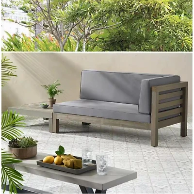 Streamdale Oana Right Corner Bench And Coffee Table, Dark Grey