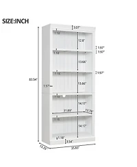 Streamdale Furniture Streamdale Stylish 5-Tier Wood Bookcase with Adjustable Shelves