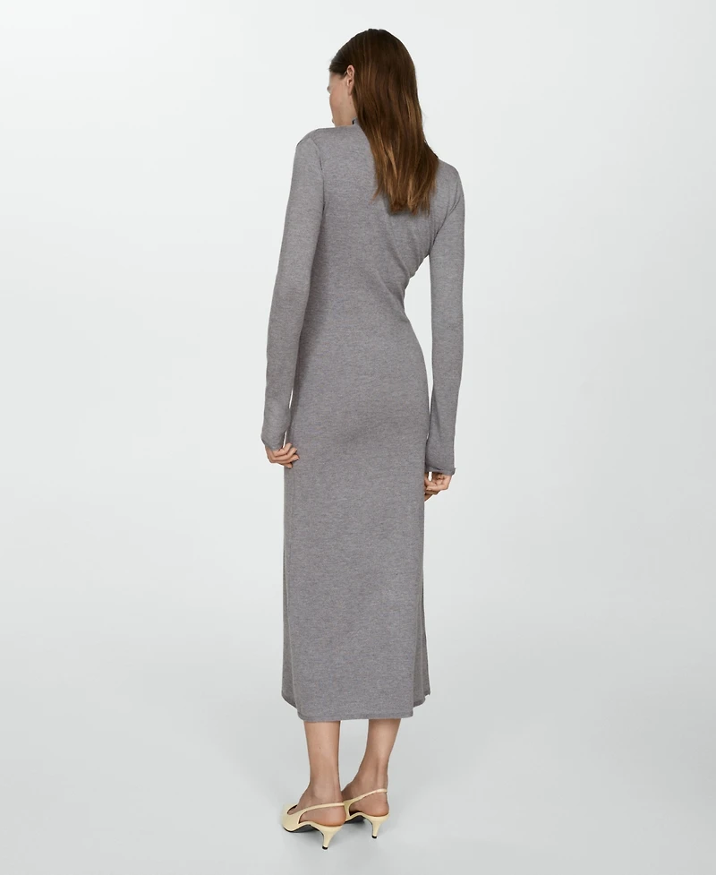 Mango Women's Knitted Perkins Neck Dress