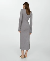 Mango Women's Knitted Perkins Neck Dress