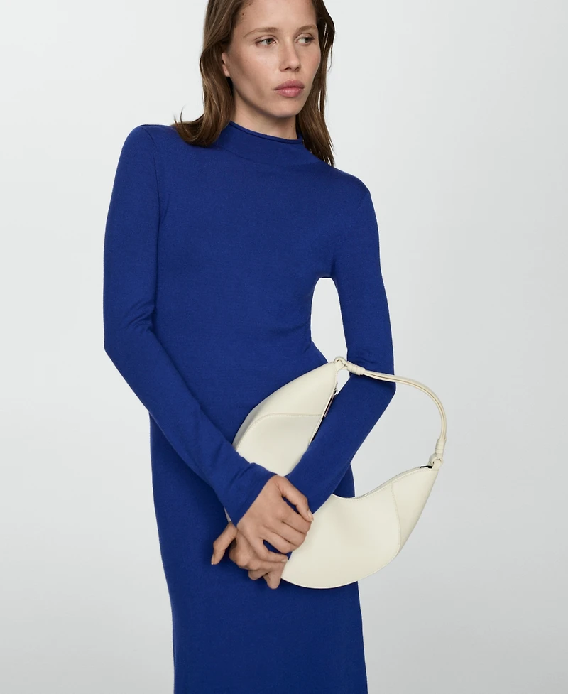 Mango Women's Knitted Perkins Neck Dress
