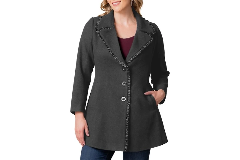 Kiyonna Plus Juliette Satin Trim Coat