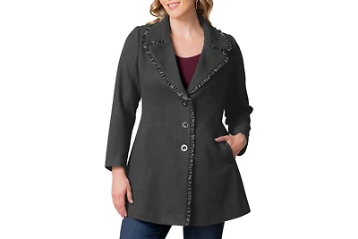 Kiyonna Plus Juliette Satin Trim Coat