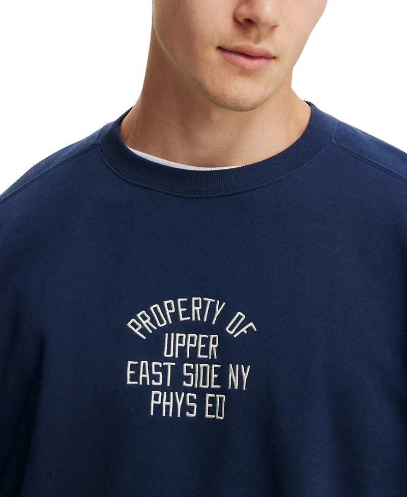 Cotton On Men's Box Fit Graphic Crew Sweatshirt