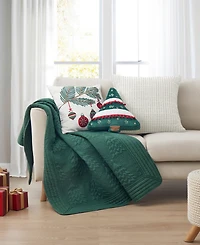 Levtex O Christmas Tree Stitching Quilted Throw, 50" x 60"
