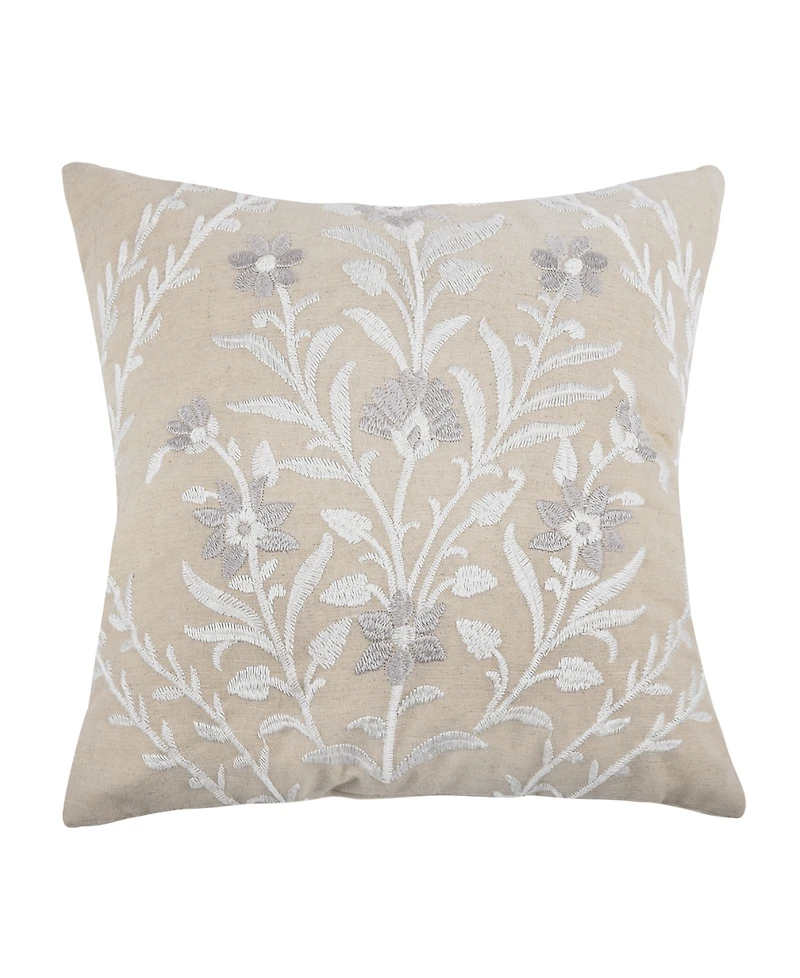 Levtex Eyelet Floral Embroidered Decorative Pillow, 18" x 18"