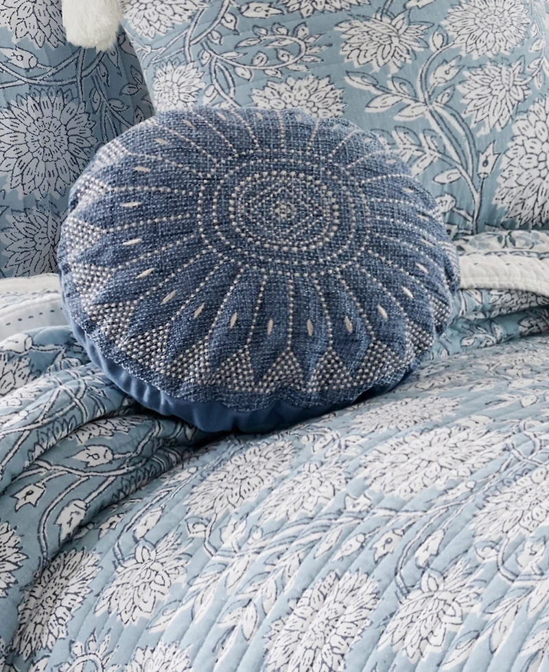 Levtex Adare Embroidered Decorative Pillow, 16" Round