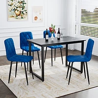 Streamdale Furniture Dining Chairs Set of 4, Modern Kitchen Dining Room Chairs, Velvet Dining Chair Upholstered Cushion Seat and Sturdy Metal Legs