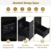 [Cabinet Only] 36" Bathroom Vanity-Black (Sink not included)