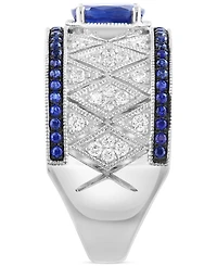 Effy Collection Diamond (3/8 ct. t.w.) & Sapphire (1-1/4 ct. t.w.) Ring in Sterling Silver (Also in Ruby)