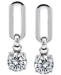 Giani Bernini Cubic Zirconia Oval Drop Earrings in 18k Gold-Plated Sterling Silver, Created for Macy's (Also Available in Sterling Silver)