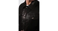 Men's Leather Jacket, Black, Created for Macy's