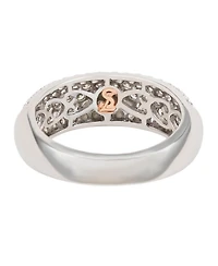 Suzy Levian Sterling Silver Cubic Zirconia Pave Thick Brown Band Ring