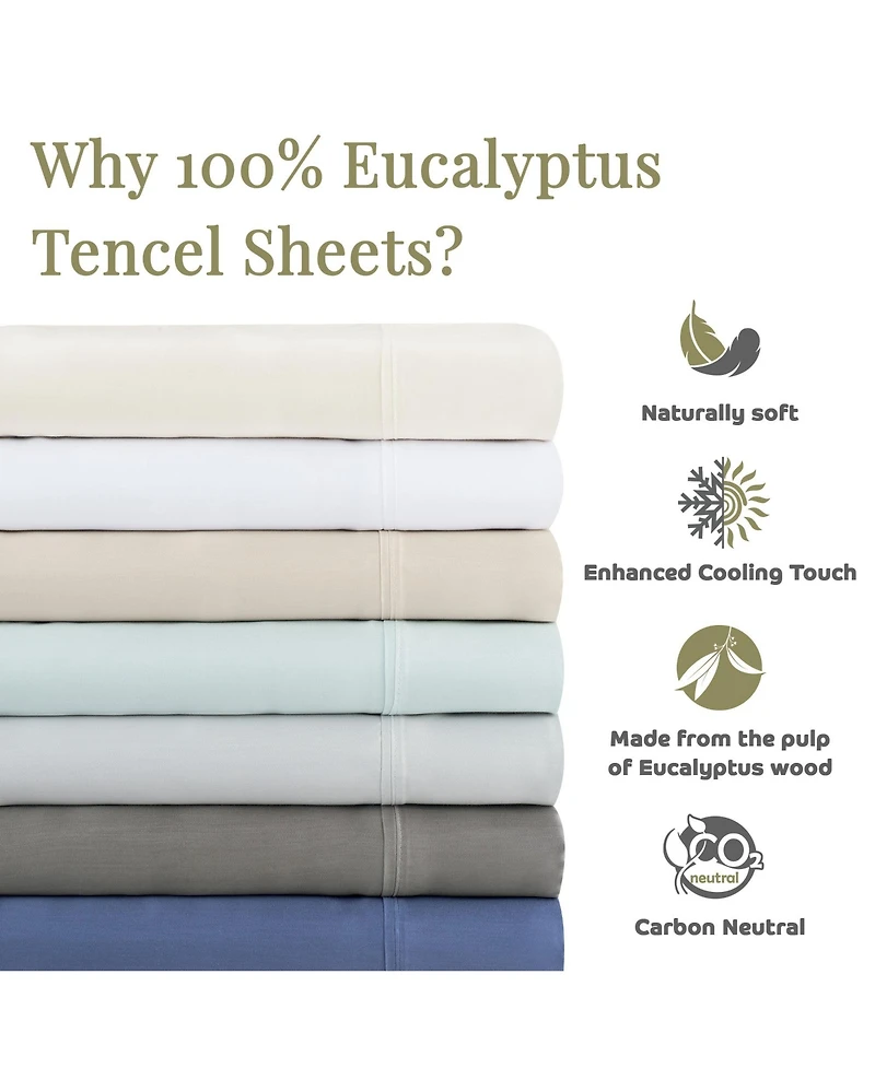 Aston and Arden Eucalyptus Tencel Standard Pillowcase Pairs, Ultra Soft, Cooling, Eco-Friendly, Sustainably Sourced