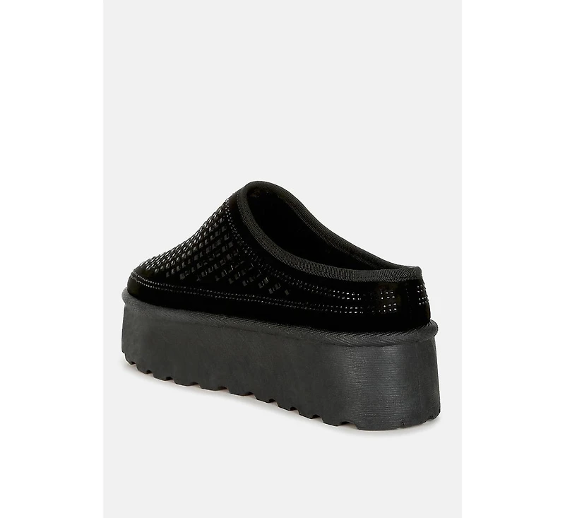 Kickles Rhinestones Embellished Platform Classic Slip-On