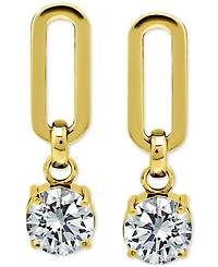 Giani Bernini Cubic Zirconia Oval Drop Earrings 18k Gold-Plated Sterling Silver, Created for Macy's (Also Available Silver)
