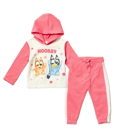 Bluey Girls Pullover Hoodie and Fleece Pants Outfit Set
