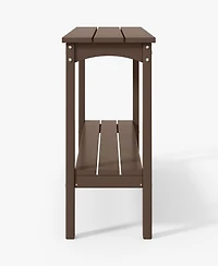 55" Outdoor Patio Hdpe Adirondack 2-Tier Shelf Console Table