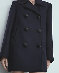 Mango Women's Double-Breasted Wool Coat